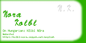 nora kolbl business card